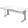 Artexport Scrivania bianca sinistra con modesty panel - gambe a L in metallo antracite - 160 x 100/80/60 x 72 cm