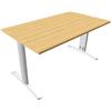 Quadrifoglio Scrivania faggio - gambe a T in metallo colore argento - 140 x 80 x 75,5 cm