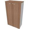 Quadrifoglio Mobile medio con ante battenti in legno noce canaletto - struttura colore argento - 90 x 45 x 160 cm