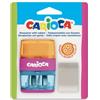 Carioca Temperamatite Carioca 2 fori con serbatoio e gomma 43107 conf. 12 pz - F03516