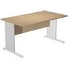 Artexport Scrivania rovere con modesty panel - gambe a L in legno grigie - 140 x 80 x 72 cm