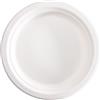 Signor Bio Piatto piano monouso - rotondo - diametro 18 cm - canna da zucchero - bianco - Signor Bio - conf. 50 pz - G01962