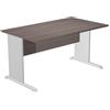 Artexport Scrivania frassino toscano con modesty panel - gambe a L in legno grigie - 140 x 80 x 72 cm