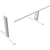 Quadrifoglio Scrivania bianca - gambe a T in metallo colore argento - 140 x 80 x 75,5 cm