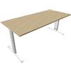 Quadrifoglio Scrivania rovere - gambe a T in metallo colore argento - 180 x 80 x 75,5 cm