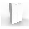 Quadrifoglio Mobile medio con ante battenti in legno bianco - struttura colore argento - 90 x 45 x 160 cm