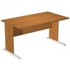 Artexport Scrivania noce chiaro con modesty panel - gambe a L in legno noce - 140 x 80 x 72 cm