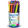 Giotto Matite colorate Giotto Mega - colori assortiti - mina 5,5 mm - barattolo (conf. 48)