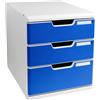 Multiform Cassettiera modulo A4 3 cassetti grigio/blu multiform - Z04003