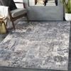 Livabliss Surya Livabliss Miami Soggiorno Moderno - Design Astratto con Effetto Marmo per Soggiorno 160x213 cm, Sala da Pranzo, Camera da Letto - Marmo grande, morbido pelo corto in Blu, Grigio e Talpa