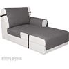 Easy-Going Copridivano reversibile per chaise longue, impermeabile, a forma di L, con cinghie regolabili, protezione per mobili per cani (290 x 86 cm, grigio/grigio)