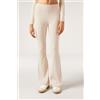 Calzedonia Pantaloni A Zampa Soft Touch First Class Bianco