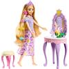 Mattel Disney Princess - Specchiera di Rapunzel, set con bambola Rapunzel con abito viola, l'amico Pascal, specchiera e 10+ accessori inclusi, giocattolo per bambini, 3+ anni, HLX28