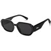 SOJOS Occhiali da sole retrò esagonali polarizzati donna plastica rettangolare trendy UV400 protezione occhiali da sole SJ2232, Nero , m