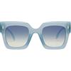 SOJOS Quadrati Occhiali da Sole Donna Gatto Grandi Rettangolari Vintage Occhiali da Sole Ragazza Protezione UV400 Moda Grande Telaio Sfumature SJ2194 Con Blu latteo Telaio