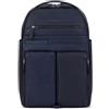 PIQUADRO Zaino porta PC, 15.6" in pelle, Blu