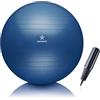 BODYMATE Pallone da ginnastica per allenamento, con e-book e pompa ad aria, per fitness, yoga, ginnastica, allenamento di base, schiena forte, come sedia da ufficio, cotone Bloom, 55 cm
