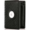 MATADOR Portafoglio da uomo in pelle con scomparto AirTag, Carbon-nero, Minimallist Wallet, Moderno