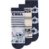 NAME IT Sock Nmmjermaine Stitch 3P-Calzini Wdi, Blu Polveroso, 25-27 (Pacco da 3) Bambini e Ragazzi