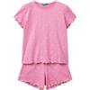 United Colors of Benetton Pig(T-Shirt+Short) 33ON0P08A Set di Pigiama, Multicolor, 90 Bambina