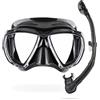 CRESSI Big Eyes+Alpha Ultra Dry Combo Black/Black - Combo Set Maschera+Snorkel Ultra Dry per Immersioni e Snorkeling, Nero/Nero, Taglia Unica, Adulti