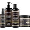Kerargan - Set Anti-Caduta Shampoo, Balsamo, Maschera & Siero con Olio di Ricino per Capelli Stanchi, Secchi, Fragili - Promuove la Crescita - Senza Solfati, Silicone - 3x500ml & 100ml