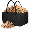 AiQInu Borsa in Feltro per Legna da Ardere Pieghevole Cesta Camino, 50x25x25cm Multifunzione Borsa Della Spesa di Stoccaggio Organizer per Caminetto Shopper Giornali Vestiti Giocattoli