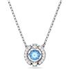 Swarovski Collana Una, Taglio Round, Blu, Placcato rodio