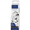 Faber-Castell 167132 Set Pennarelli Nero, Astuccio con 4 Pennarelli, tra cui Punte Fini e Punte a Pennello in Nero, per Disegno di Precisione o Manga