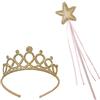 Talking Tables Bacchetta Magica e Diadema Bambina per Costume da Principessa delle Fate, Tessuto e Legno, Taglia Unica, Multicolour, 2.5 x 14.000000000000002 x 39.5 cm