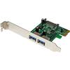 StarTech.com Scheda adattatore PCI Express (PCIe) SuperSpeed a 2 porte USB 3.0 (5Gbps) con UASP, Alimentazione SATA (PEXUSB3S24)