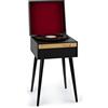 Auna Giradischi Bluetooth per Dischi in Vinile, Lettore Vinile a 2 Velocità di Riproduzione, Giradischi Vinili Vintage con Casse Stereo, Gira Dischi per Vinile CD USB con Jack per Cuffie e Adattatore