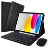 LAMA Custodia per Tastiera con Mouse per iPad 10a Generazione 11" 2022 (A2696/A2757/A2777), Custodia Protettiva Sottile con Custodia per Tastiera Bluetooth Wireless Staccabile e Mouse e Portamatite