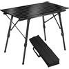 WOLTU Tavolo da Campeggio Picnic Giardino Pieghevole Portatile Altezza Regolabile in Alluminio, 90x52X(45-69) cm, Nero