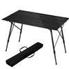 WOLTU Tavolo da Campeggio Pieghevole Portatile in Alluminio per Picnic Giardino Altezza Regolabile 120x68,5x59/78,5 cm Nero