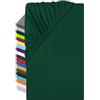 npluseins Lenzuolo con angoli in microfibra - traspirante e adatto a persone allergiche 1519.2192, 80-90 x 190 cm, verde scuro