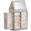 Lifewit Scatola Portagioie Girevole 360°, Portagioie Donna Grande da Camera e Letto, Jewelry Organizer con Specchio e Design Magnetico per Anelli, Collane, Orecchini, Regalo Donna Compleanno, Grigio
