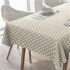 Home Direct Tovaglia in tela cerata plastificata rettangolare 140 x 180cm a pois Beige