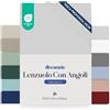 Dreamzie lenzuola con angoli Matrimoniale 160 x 200 cm - Angoli da 35 cm per Materassi Spessi - 100% Microfibra - Grigio, Certificato senza Prodotti Chimici (Oeko-TEX)