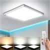 EASY EAGLE Plafoniera LED Dimmerabile Con Telecomando, 36W Lampada da Soffitto Moderna 3000-6500K IP44 3240LM Quadrata Pannello Luce per Camera Cucina Soggiorno Ø30 Bianco