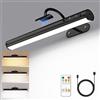 Yinglap Luce LED specchio bagno senza fili, 4000mAh applique ricaricabile usb con telecomando e calamita, lampada parete batteria senza fili per quadro, muro, trucco, specchio bagno