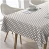 Home Direct Tovaglia in tela cerata plastificata rettangolare 140 x 180cm a pois Grigio Beige