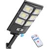 PEAKRO Lampione Solare Led Esterno 252 LED 150W Luci Faro Led Esterno con Pannello Solare e Sensore di Movimento, IP65 Impermeabile Lampada Lampione da Giardino con Telecomando per Strada Garage