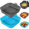 Vicloon 19.5cm Teglia in Silicone per Friggitrice ad Aria 2 Pezzi Cestino per Friggitrice ad Aria in Silicone Air Fryer Accessori Pentola Friggitrice ad Aria, per Friggitrice ad Aria Forno Microonde