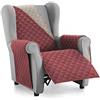 textil-home Textilhome Copridivano Malu 1 Posti con Braccioli - Copripoltrona Relax e Orecchioni Reversibile, Imbottito, Protezione Antigraffio per Divani, Colore Rosso