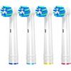 REDTRON Cross Action Testine Spazzolino Elettrico per Oral B, Ricambi Testine di Ricambio per Oral B, Testine per Spazzolini adatte alla serie Professional Care Vitality Pro Smart Genius, 4 pezzi
