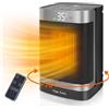 Taylor Swoden stufetta Elettrica Basso Consumo da Bagno, Termoconvettore Portatile con Telecomando, Timer 24 ore, Oscillazione a 70°, 4 Modalità, Riscaldamento Ceramico da 1500W PTC - Fiery