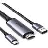 UGREEN Convertitore Video da USB C a HDMI 2.0 4K@60Hz UHD Cavo di Alimentazione USB A (1M) Adattatore Compatibile con iPhone 17 PRO Max Air, Win, macOS, Linux; PS5/4, Xbox; PC, Dvd, Fotocamere (2M)