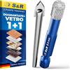 S&R Set di 2 Punte Trapano: 1 Diamantata 8mm e 1 Centraggio Vetro. Punte Gres Porcellanato Piastrelle Ceramica Granito Marmo Vetro Professionali.
