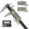 KETOTEK Calibro digitale, precisione calibri in acciaio inox 150mm / 6 pollici con grande display LCD e batteria di ricambio, caliper elettronico misurazione esterne, interne, profondità e di passo